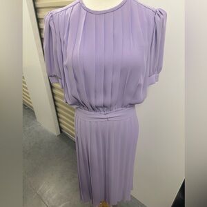 Pleated Lavender Midi Dress